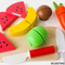 Wholesale Baby Gifts Learning Wooden Educational Toddler Kitchen Fruit Vegetable Cutting Toy Kitchen