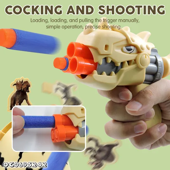 Plastic Indoor Shooting Electronic Rotating Movable Target Stand Game Dinosaur Guns Sniper Soft Bullet Toy Gun with Soft Bullet