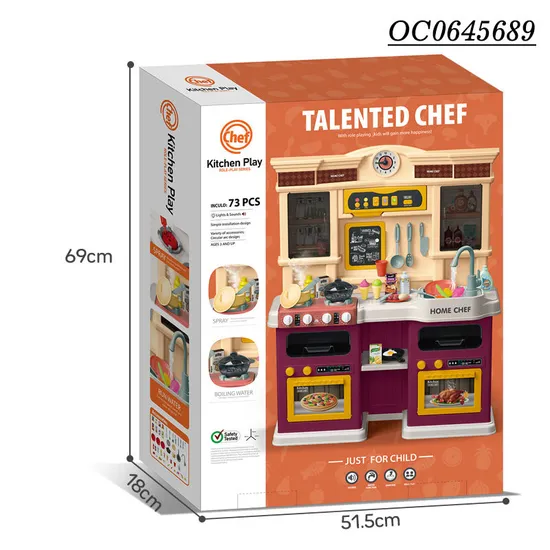 Plastic Cabinet Pretend Home Children House Kitchen Toys Play Set for Kids