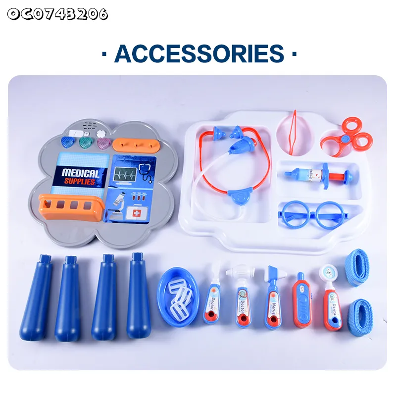 Light Music Function Hospital Role Play Montessori Baby Kids Electric Plastic Pretend Doctor Set Toy
