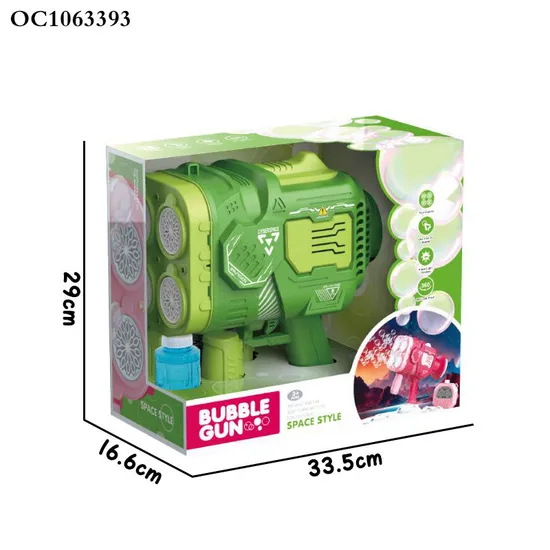 Chilidren Wholesale 48-Hole Battery Operated Rocket Soap Bubble Toy Gun OEM/ODM Plastic Machine with Light Music