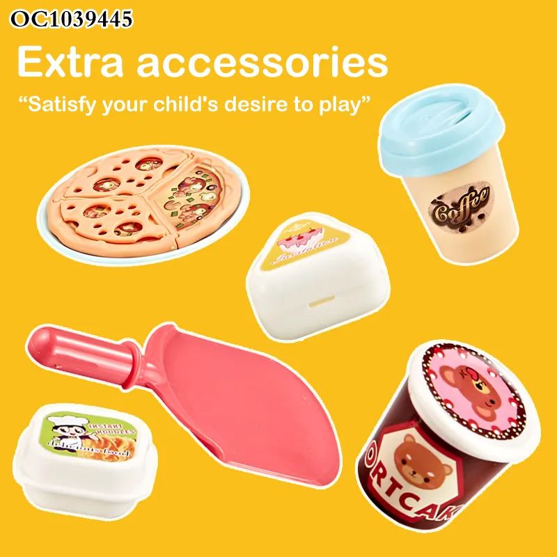 Multi-Accessories Fun Children Tools Pretend Game Fast Food Toys Kids Afternoon Coffee Machine Tea Plastic Toys