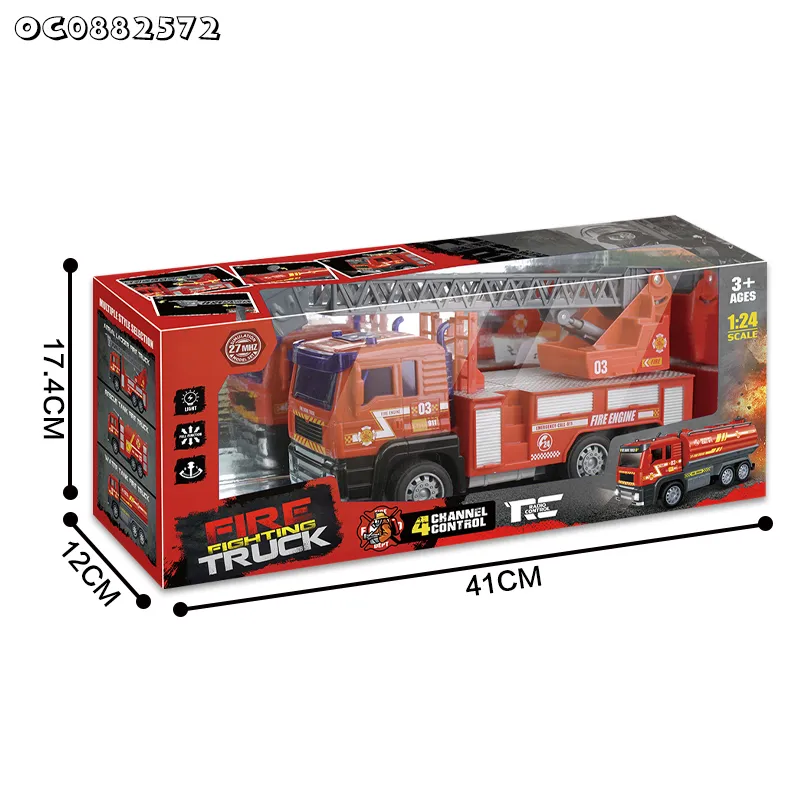 Wholesale Plastic City Rescue Remote Control Mini Fire Fighting Truck Car Toys