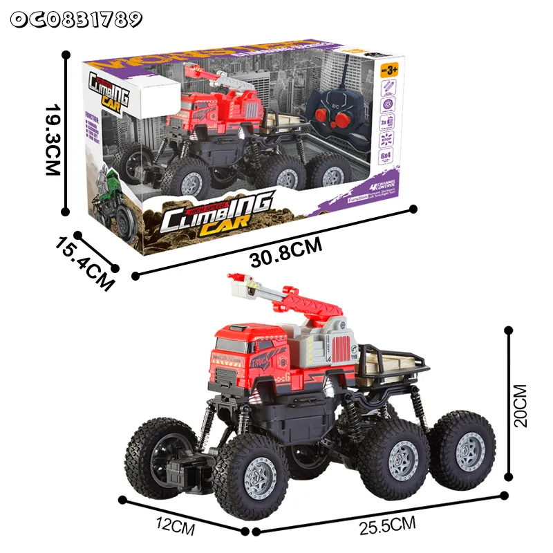 6 Wheels Remote Control Cars and Wholesale Small City Rescue Red Fire Engine Truck 1: 16 Toy