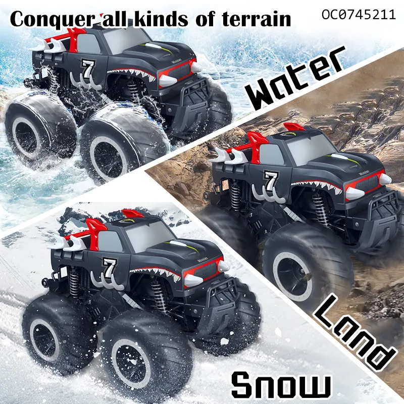 Wholesale 1: 16 Cool Land and Water Big Remote Control RC Offroad Stunt High Speed Car
