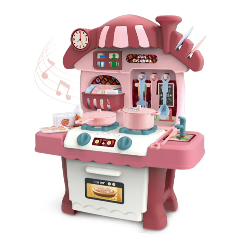 Plastic Pretend Cooking Toys Plastic Children House Play Mini Kitchen Set for Girls