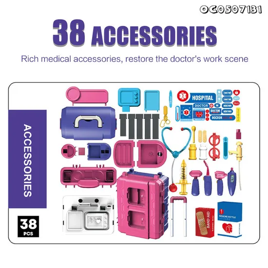 Girls Promotional Gift Wholesale High Quality Interactive Medical Set Pretend Play Doctor Tool Kits Toy for Children