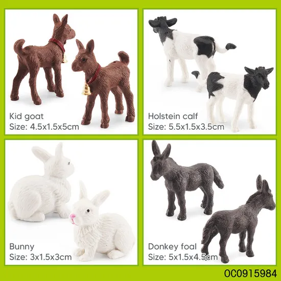 Wholesale Montessori Educational Plastic Realistic Model Farm Animals Set Educational Toys