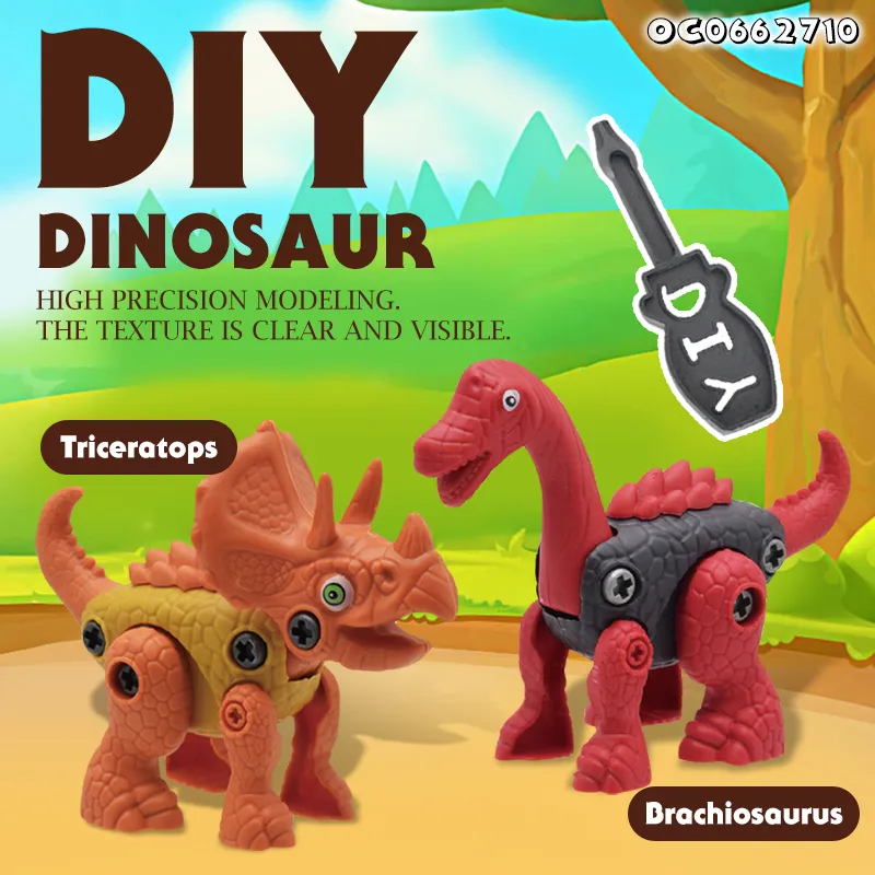 Wholesale Montessori DIY Educational Animal Set Dinosaurs Plastic Toys for Children