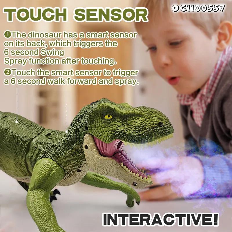 The Best Kids Simulation Dinosaur Games Open Mouth Big T Rex Dinosaur Remote Controlled Animal Toys with Light and Sound for Kid