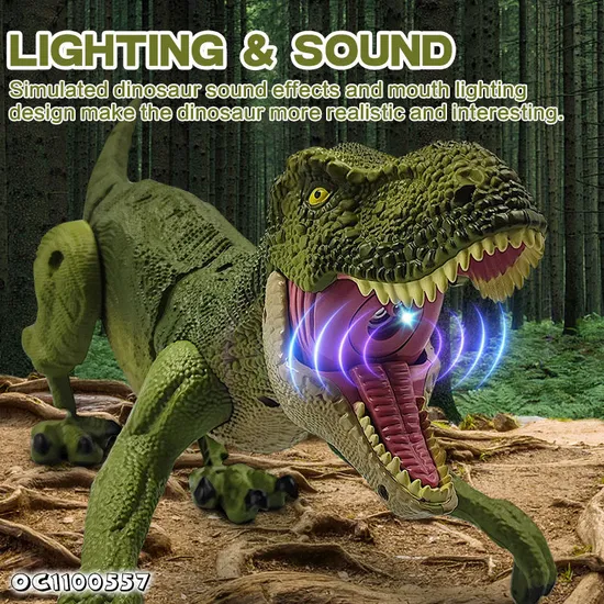 The Best Kids Simulation Dinosaur Games Open Mouth Big T Rex Dinosaur Remote Controlled Animal Toys with Light and Sound for Kid