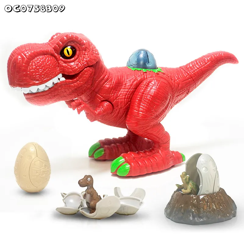 Wholesale Cute Plastic Dinosaur Egg Decoration Small Simulation Dinosaur Electric Walking Dinosaur Toys Light up Game with Sound