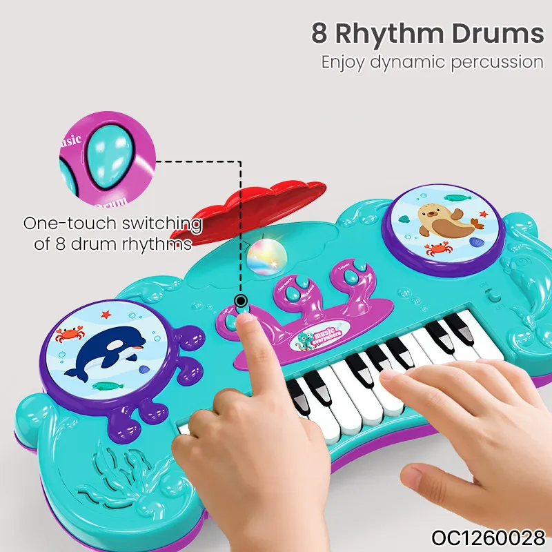 Wholesale 24 Key Piano Baby Electronic Instrument Baby Educational Musical Toy Keyboard