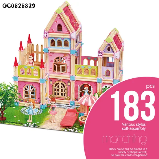 Wholesale 183PCS Doll House Plastic Block Model Building Handmade Toy