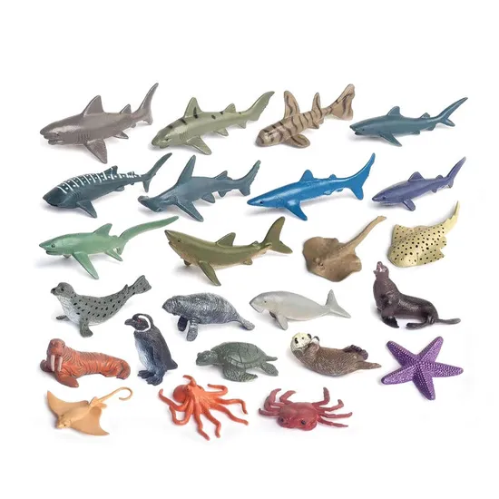 Wholesale Montessori Educational Cognitive 3D Mini Realistic Plastic Sea World Marine Animal Models Popular Toys