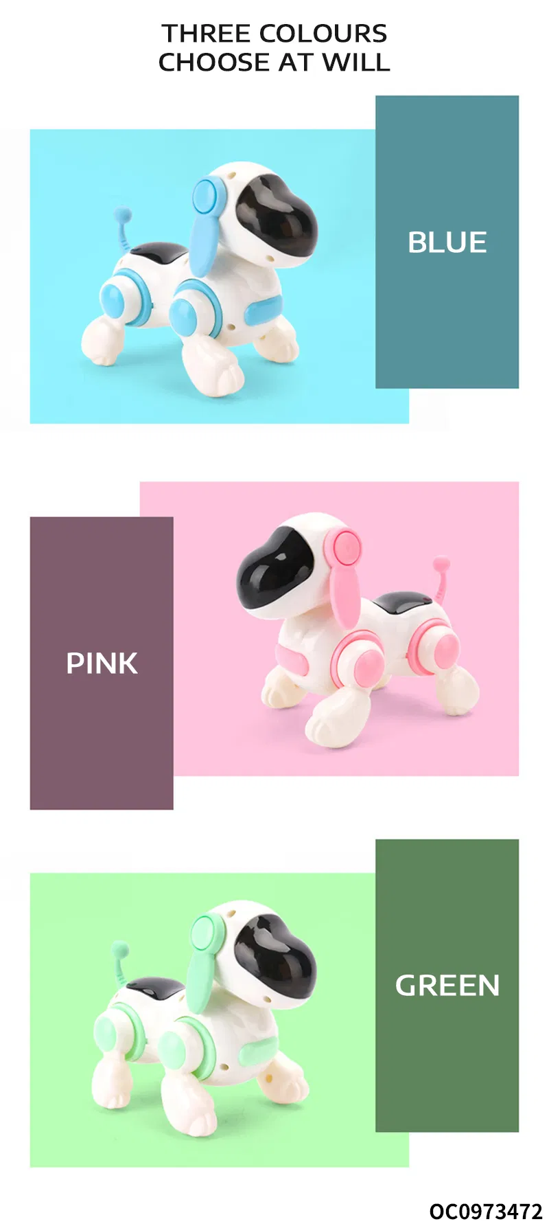 Popular Plastic Battery Operated Animals Walking Electronic Robot Dog Model Light Music Toys Dog for Kids