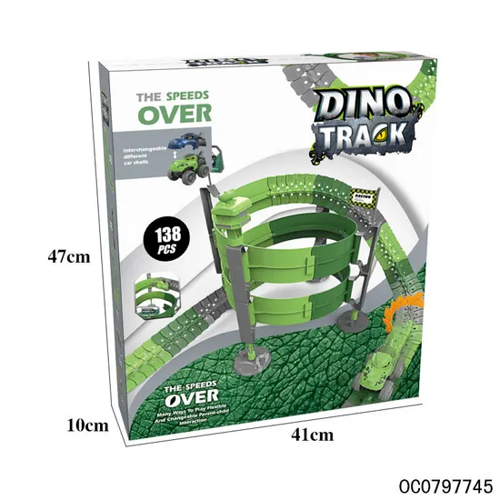 138PC New Arrivals Assembled Dinosaur Track Slot Electric Toys Boys Car Toy