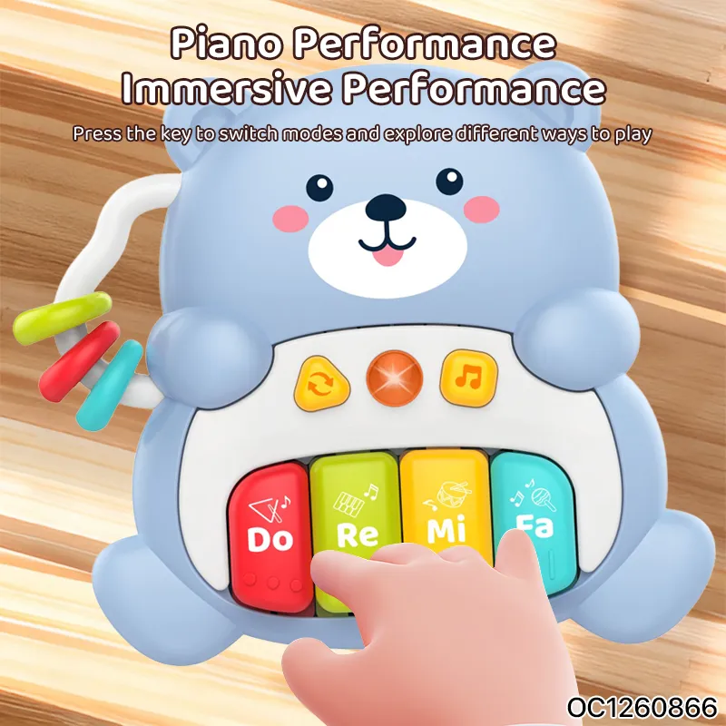 Wholesale Montessori Learning Mini Electric Musical Bear Piano Keyboard Instrument Toy for Children