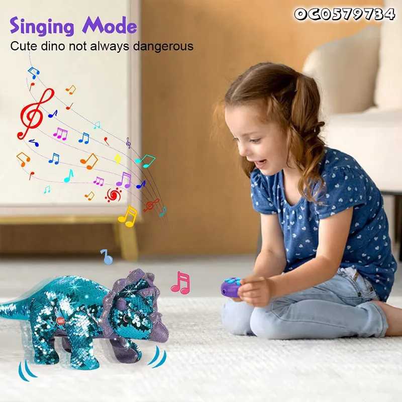 Musical Animal Print Sequin RC Toys 2.4G Simulation Sound Walking Dinosaurs for Kids Toy with Remote Control for Kids