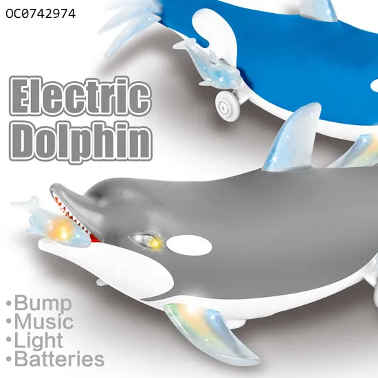 Wholesale Unique Electric Musical Light-up Battery Operated Baby Animal Plastic Dolphin Toy