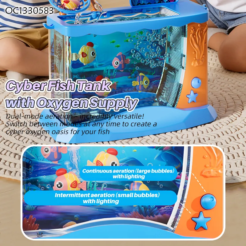 Wholesale Montessori Water Swimming Fishes Tank Sensory Electric Game Lights Toy for Children with LED Electric