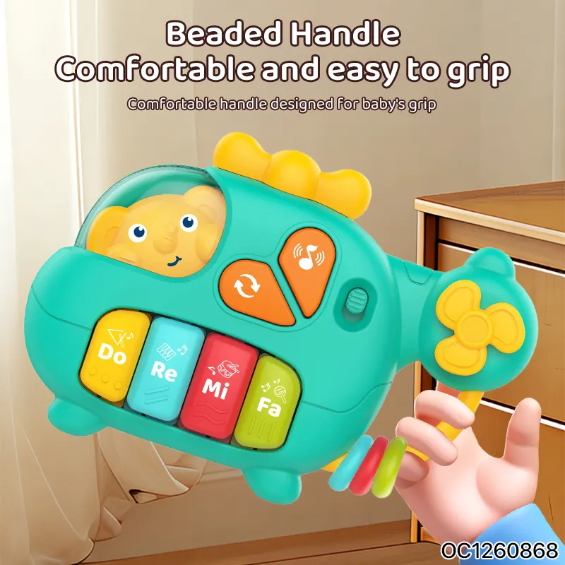 Wholesale Electronic Cartoon Battery Operated Happy Learning Piano Toys Kids with Light and Music