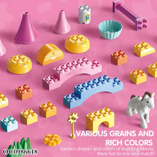 Wholesale Educational Montessori Castle Plastic Building Blocks Kid Toys