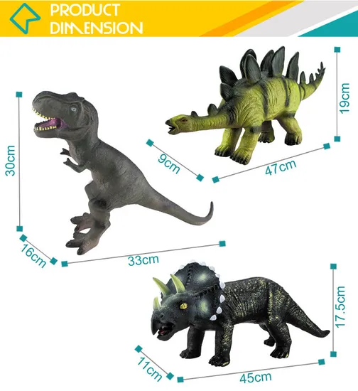 Simulation Appearance IC Roar Sound Soft Rubber Kids Dinosaur Toys Filled with Cotton