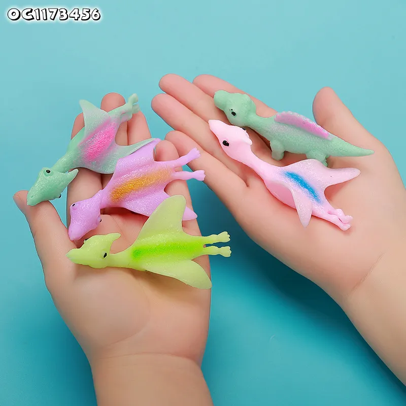 Wholesale Big Soft Rubber Dinosaur Hand Puppet 2025 Best Fidget Cute Animals Funny Catapult Toy Anti Stress Toy for Kid Children