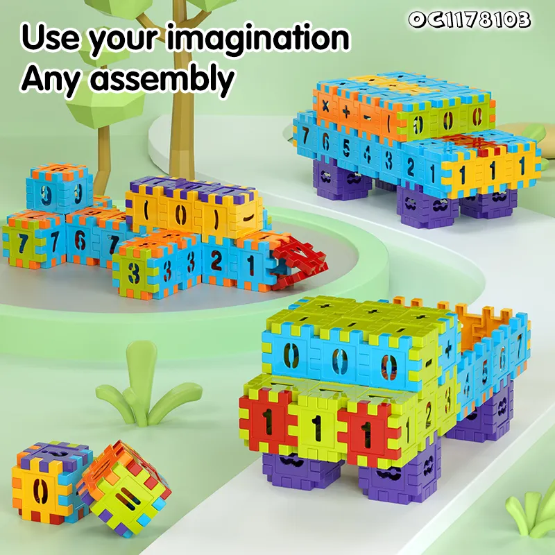 Wholesale Montessori DIY Cartoon Model Educational Plastic Building Blocks Toys for Kids
