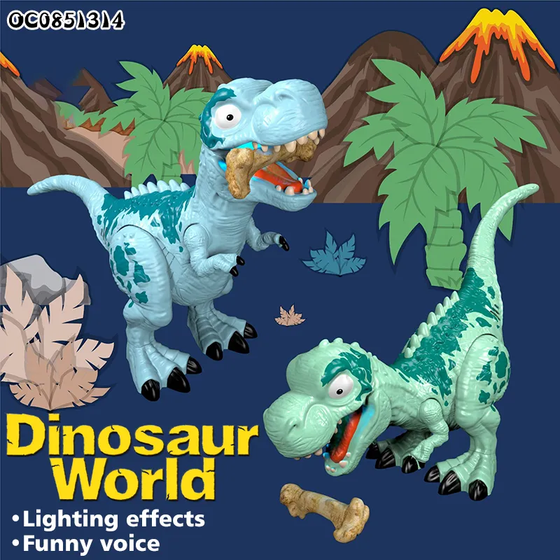 China Wholesale Promotional Bite Bone Battery Operated B O Roaring Plastic Toy Dinosaur Toy with Light Sound and Gift for Sale