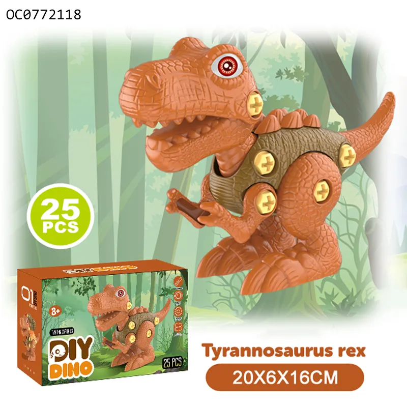 Building Block Plastic DIY Assemble Dinosaur Puzzle Model Toys for Kids