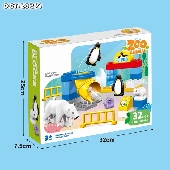 Wholesale Montessori Educational Wild Baby Animal Model Building Block Toy