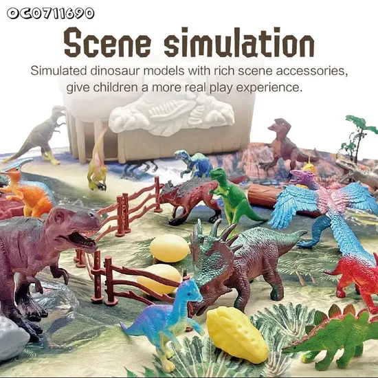 Children PVC Model Educational Animals Simulated Realistic Dinosaur Puppet Baby Toys for Sale with Portable Storage Box