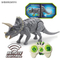 High Quality Realistic Remote Control Animal Model Simulation Walking RC Dinosaur Triceratops Toy with Sound for Kids Boys