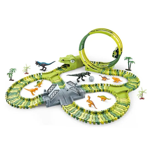 Best Selling Dinosaur Theme Racetrack Electric Railway Flexible Electric Race Track Car Toy