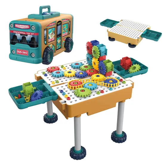 Wholesale Montessori Children's Model Mechanical Plastic Building Blocks Toy
