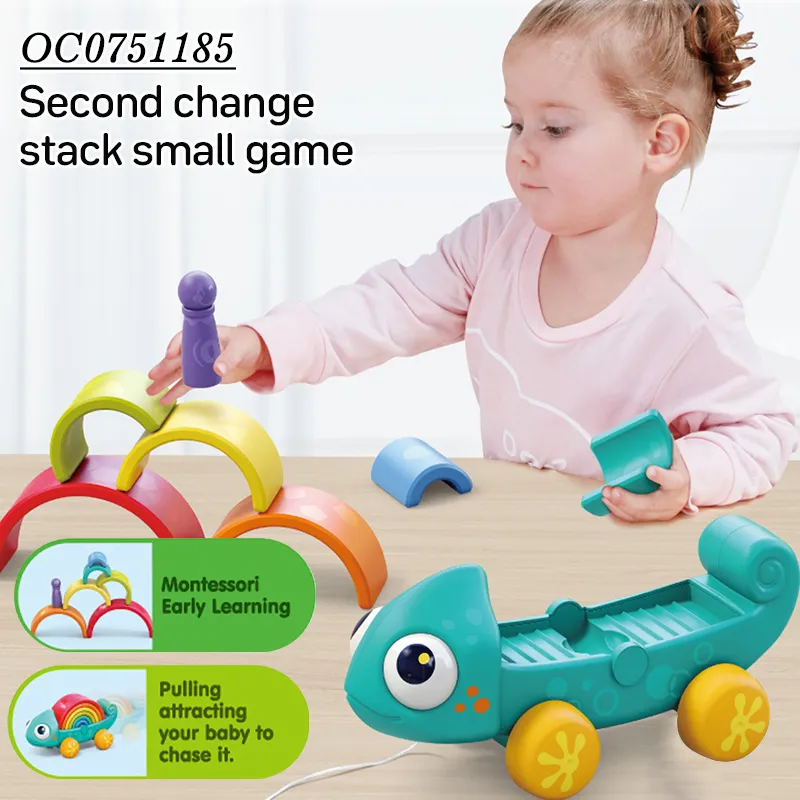 Wholesale Educational Plastic Baby Montessori Rainbow Building Blocks Toys