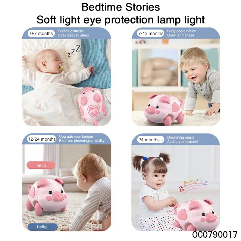 Wholesale Plastic Kids Remote Control Cartoon Cute Plastic Pig Baby Toys