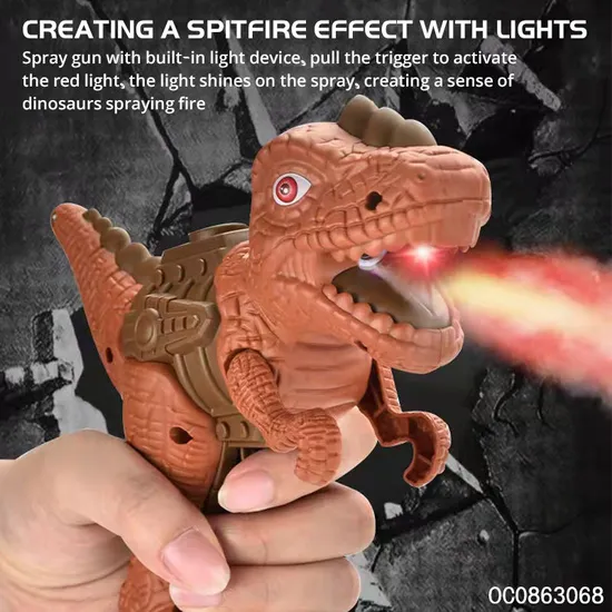 Battery Operated Mist Spray Dinosaur Toy Gun Toy for Boys with Light Sound