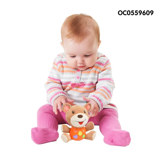 Wholesale Baby Sensory Stuffed Soft Plush Bear Animal Baby Toys with Music Light