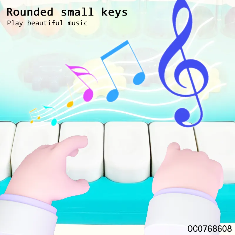 Wholesale Learning Montessori Cartoon Frog Light up Bouncing Ball Electric Music Piano Keyboard Toy