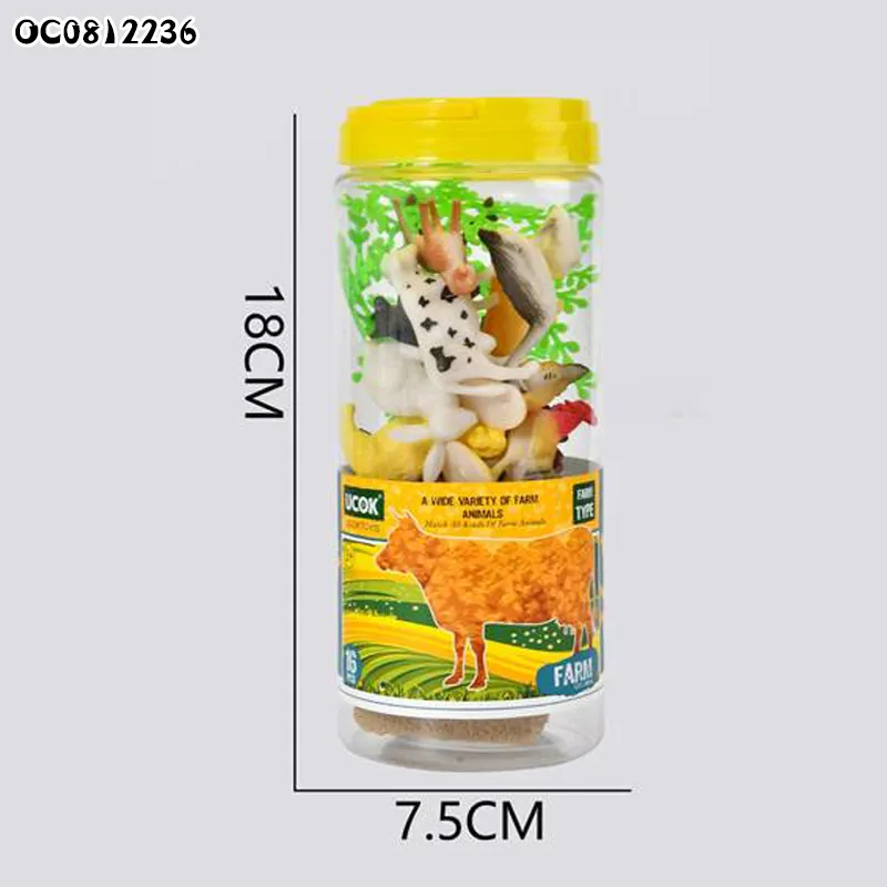 Wholesale Montessori Educational 16PCS Assorted Plastic Rubber Small Set of Children's Toy Farm Animal
