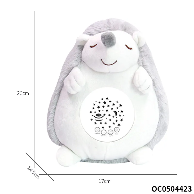 Wholesale Educational Musical Animal Soothing Baby Plush Soft Stuffed Sleeping Animal Toy with Light
