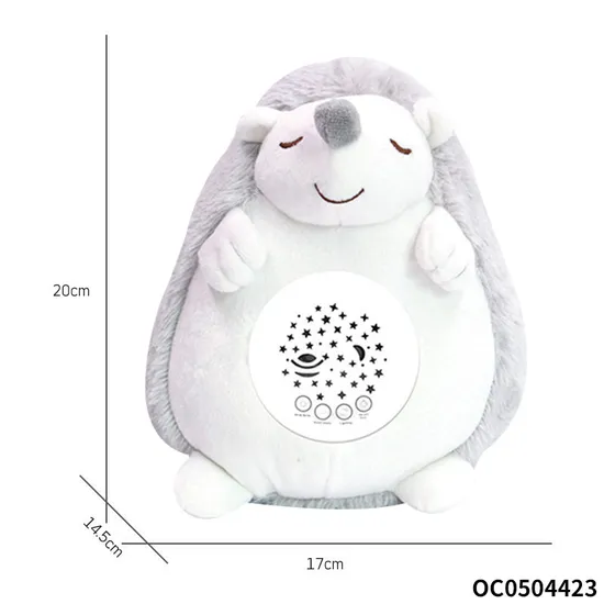Wholesale Educational Musical Animal Soothing Baby Plush Soft Stuffed Sleeping Animal Toy with Light