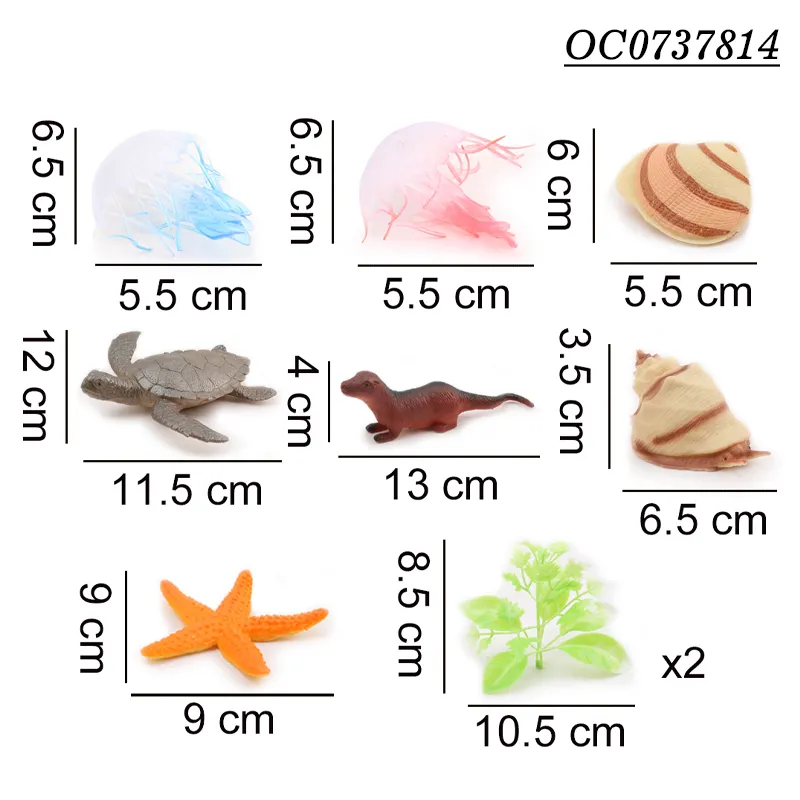Wholesale Montessori Educational Popular Silicone Rubber Sea Animals Models Toys for Kids