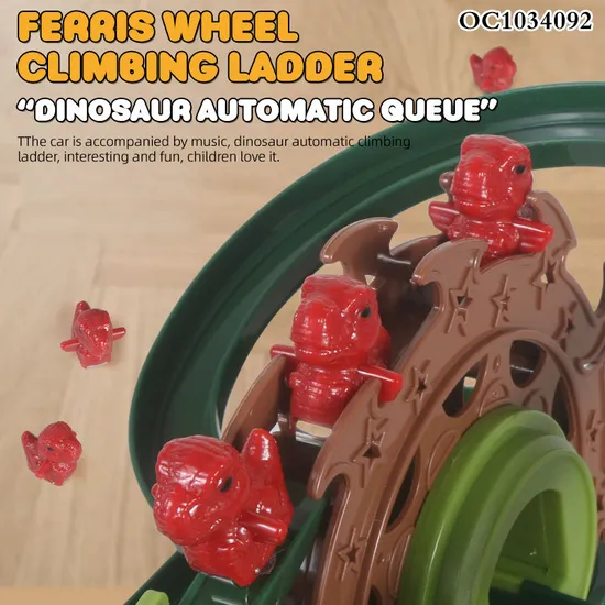 Rotating Plastic Ferris Wheel Multi Functional Electric Dinosaur Flexible Race Track Slide Toy with Light Music