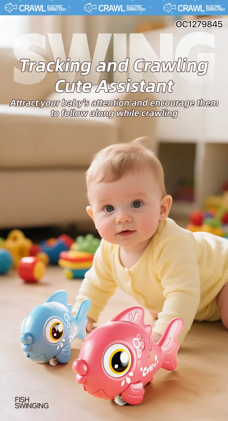 Wholesale Plastic Electric Popular Lighted up Baby Sensory Battery Operated Animal Toys Fish for Baby