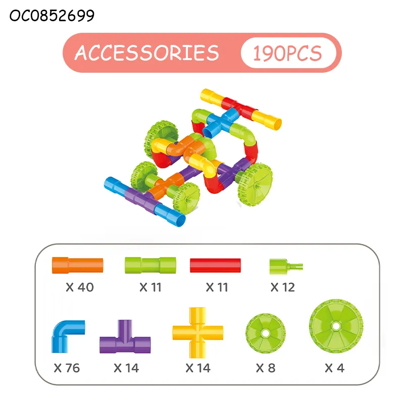 Wholesale Educational Montessori 190PCS Creative Plastic Model Building Blocks Toys