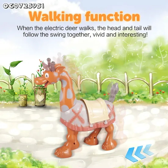 Wholesale Montessori Educational Sensory Deer Cute Plastic Animal Toys with Musical Electric Moving Dancing